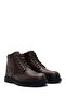 Men's Brown Zippered Leather Casual Boots Wm600004Df - 2
