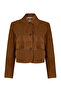 Trix Women's Brown Oversize Suede Leather Jacket 26Wgd570510
