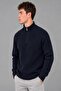 Half Zipper High Collar Knitted Sweater Dp 16653_10064 - 2