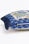 Vintage Peony Flower Motif Gingham Patterned Fringed Throw Pillow Cover - 5