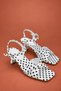 Women's Satin Polka Dot Square Toe Ankle Strap Thick Heeled Sandals - 6