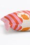 What the Duck Figure Printed Pink Orange Striped Fringed Throw Pillow Cover - 5