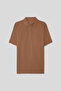 Ds Damat Regular Fit Caramel Pique Textured T-Shirt - 5