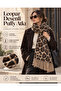 Puffy Leopard Patterned Women's Scarf Shawl Soft Textured Tasseled Winter Shoulder Shawl 45X200 cm