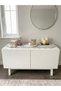 Dark Beige (Stone Color) Suede Fabric Runner 40X120 cm Console Size - Modern Design - 2