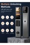 قفل باب ذكي بتقنية التعرف على الوجه ثلاثي الأبعاد مع شاشة فيديو عالية الدقة 4.5 بوصة وتحكم عن بعد عبر التطبيق، 9 طرق للفتح، مراقبة فورية وقفل تلقائي - 3