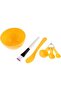 ICVV 4-in-1 Professional DIY Face Mask Mixing Tool Set with Brush, Spoon, Stick, and Face Care Brush for Women (Orange)