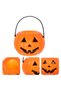 4Pcs Halloween Plastic Pumpkin Bucket,Portable Pumpkin Buckets for Trick or Treating Halloween Pumpkin Basket Halloween Treat Bucket 6.6" × 5.5" - 6