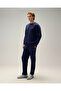 Cotton Navy Blue Men's Sweatpants 6Wm4029 - 4