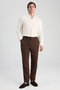 Ds Damat Slim Fit Brown Plain Fabric Jacket - 7