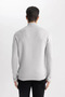 Standard Fit Regular Cut Mock Neck Half-Zip Basic Plain Knit Sweater A5184AX24AU - 6