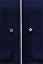 Double Suit with Stand Collar, Zipper Closure, Double Pockets, Elastic Waist - Dark Blue - 7