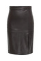Women's Online Leather Dark Brown Slit Skirt - 15315998 - 3