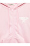 Comfortable Fit, Printed Bow on the Back, Pocketed, Zippered Hooded Sweatshirt - 7