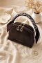 Two-Compartment Scarf Detailed Hanging Bag - Brown