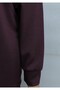 Pantsuit with Side Slits and Grass-Patterned Front - Plum - 5