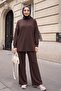 Oval Cut Slit Double Suit Set - Dark Brown - 3
