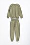 Khaki Boys' Striped Lettered Crew Neck Sweatshirt Set 24841 - 4