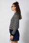Striped stretch knit sweater 7050 - 5