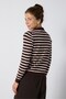 Striped stretch knit sweater 7050 - 4