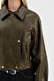 Women's Leather Khaki Color Premium Quality Lined Design Jacket - 7