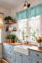 Natural Plaid Color Valance Curtain – Gathered Retro Curtain - 3