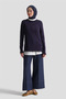 Lace Knitwear Sweater Navy Blue - 2