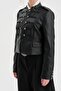 Women's Leather Napoleon Style Premium Quality Lined Design Jacket - 5