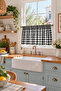 Natural Plaid Color Valance Curtain – Gathered Retro Curtain - 2