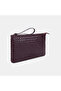 Women's Burgundy Hand-Knitted Leather Clutch - 2