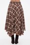 Women's Plaid Thick Fabric Skirt with Detachable Belt Detail - 4