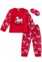 Mother-Daughter Cotton Sleepwear Set with Headband, Deer Pattern, Christmas Themed, Red Color, Winter Fleece Pajama Set - 3