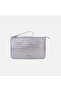Women's Silver Hand-Knitted Leather Clutch