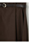 Brown Belted Flared Skirt - 3