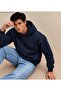 Men's Hooded Sweatshirt - Plain Patternless Cotton Hoodie with Kangaroo Pocket