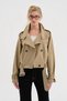 Women's Woven Fabric Premium Quality Lined Design Short Trench Coat Jacket - 2