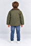 Boy's Velvet Collared Quilted Lined Coat with Zipper Pockets Casual Winter Jacket Gray Khaki Navy Blue - 5