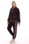 Collar and Cuffs with Ribbed Detail, Stone and Piping Detail, Zippered Modal Fabric, Large Size Tracksuit Set