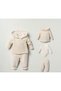 New Season Knitwear Hooded Cardigan, Body, and Woven Trousers Unisex Three-Piece Set