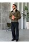 Leather Collar Accessory Detailed Jacket