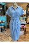 Rochie midi, albastră - 0XL - 3