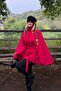 Red Chita Belted Poncho - 508424