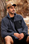 Men's Stand Collar Pocket Oversize Welsoft Fabric Fleece Zippered Smoked Jacket - 3