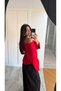 Red Off-Shoulder Blouse - 3