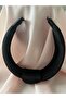 Handmade Black Color Shiny Leather-Looking Crown Buckle with Glittery Knot Detail - 5