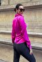 Gathered Front Satin Fuchsia Shirt - 5