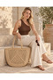 Handmade Straw Handle Bag, Paper Rope Hand Knitted Bag, Beach Bag, Straw Bag, Handmade Bag - 3
