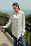Flower Pattern Pink Blue Viscose Shirt - 5