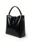 Kemal Aygün-Kriste Bell Women's Patent Leather Shoulder and Hand Bag Pouchette with Gold Accessories - 3