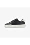 Women's Thick Soled Lace-Up Shoes Leather Black Sneakers - 3